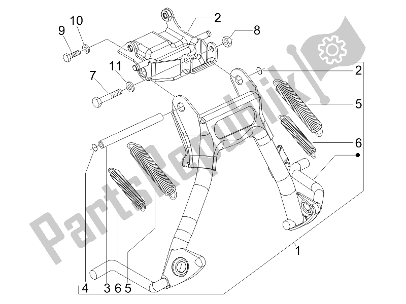 Tutte le parti per il Stand / S del Piaggio ZIP 50 SP Euro 2 2006