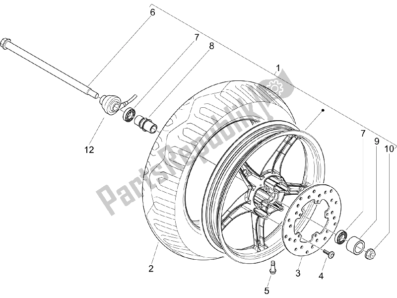 All parts for the Front Wheel of the Piaggio Liberty 50 4T PTT B NL 2006