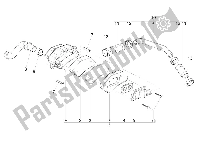 All parts for the Secondary Air Box of the Piaggio NRG Power DD H2O CH 50 2011