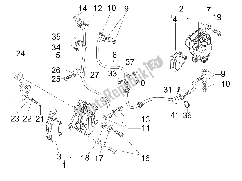 Tutte le parti per il Tubi Dei Freni - Pinze del Piaggio X EVO 250 Euro 3 2007