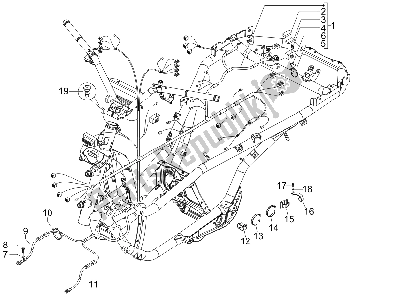 Toutes les pièces pour le Faisceau De Câbles Principal du Piaggio MP3 500 USA 2007