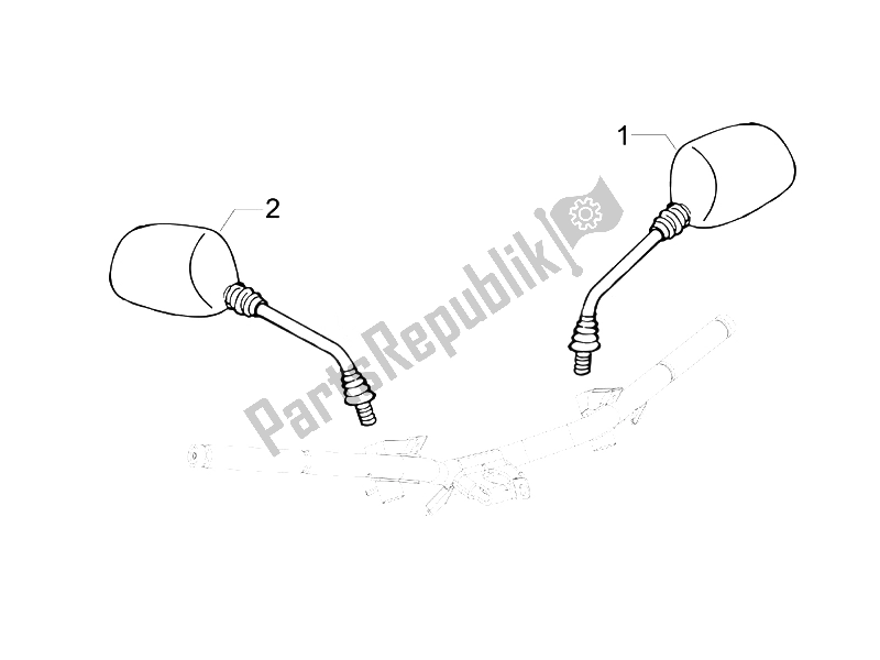 All parts for the Driving Mirror/s of the Piaggio Typhoon 50 Serie Speciale 2007