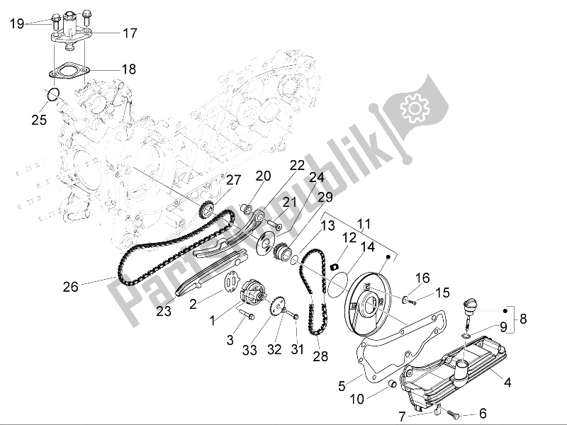 Toutes les pièces pour le La Pompe à Huile du Piaggio Liberty 125 4T Sport 2006