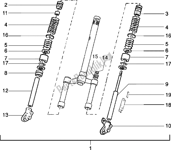 All parts for the Steering Column of the Piaggio Typhoon 50 XR 2000