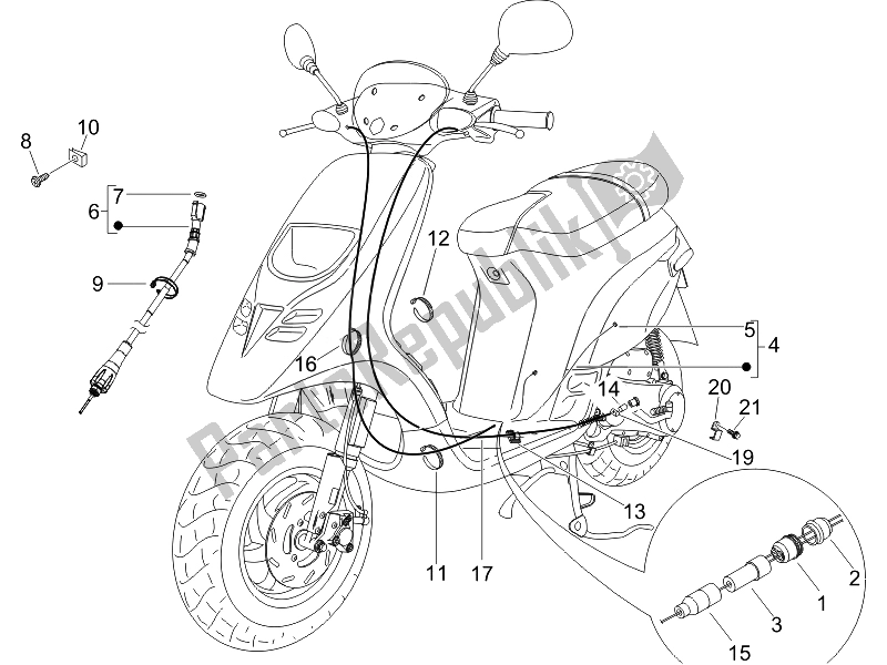 All parts for the Transmissions of the Piaggio Typhoon 50 Serie Speciale 2007