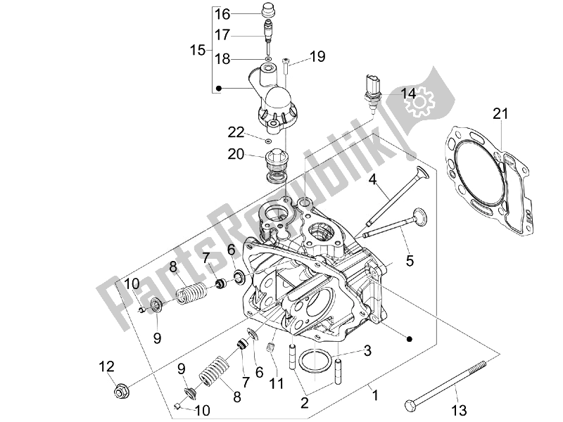 Toutes les pièces pour le Unité De Tête - Valve du Piaggio Beverly 300 RST S 4T 4V IE E3 2010