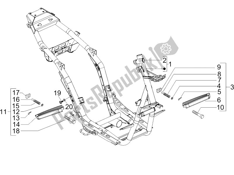All parts for the Frame/bodywork (2) of the Piaggio NRG Power DD 50 2005