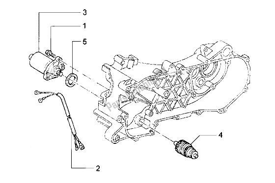 All parts for the Starting Motor of the Piaggio Hexagon LX 125 1998