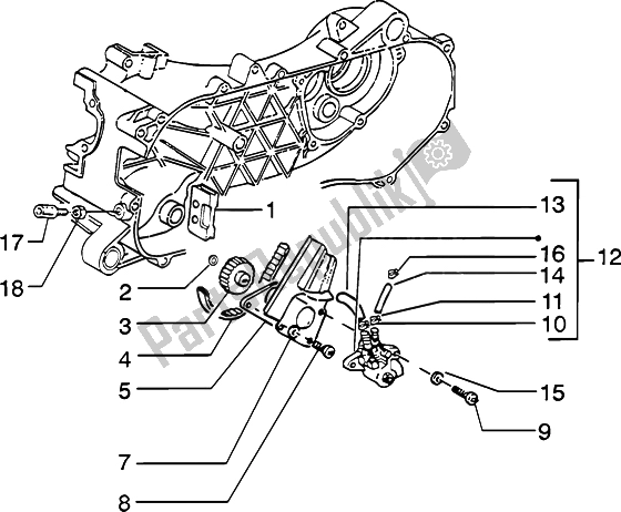 Toutes les pièces pour le La Pompe à Huile du Piaggio ZIP Catalyzed 50 2000