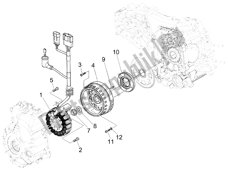 Tutte le parti per il Volano Magneto (2) del Piaggio MP3 250 USA 2007
