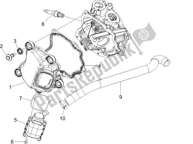 Toutes les pièces pour le Le Couvre-culasse du Piaggio Beverly 125 2005