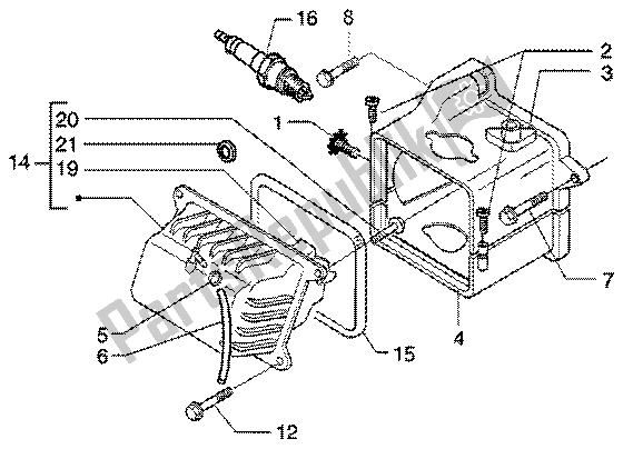 Toutes les pièces pour le Le Couvre-culasse du Piaggio Liberty 50 4T 2001