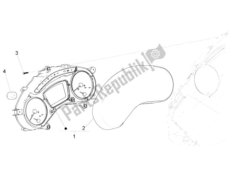 Toutes les pièces pour le Tableau De Bord Combiné du Piaggio X 10 350 4T 4V I E E3 2012