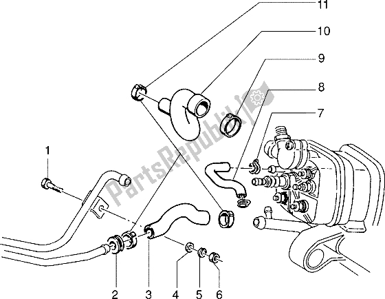 Tutte le parti per il Installazione Di Refroidissement del Piaggio ZIP SP 50 1996