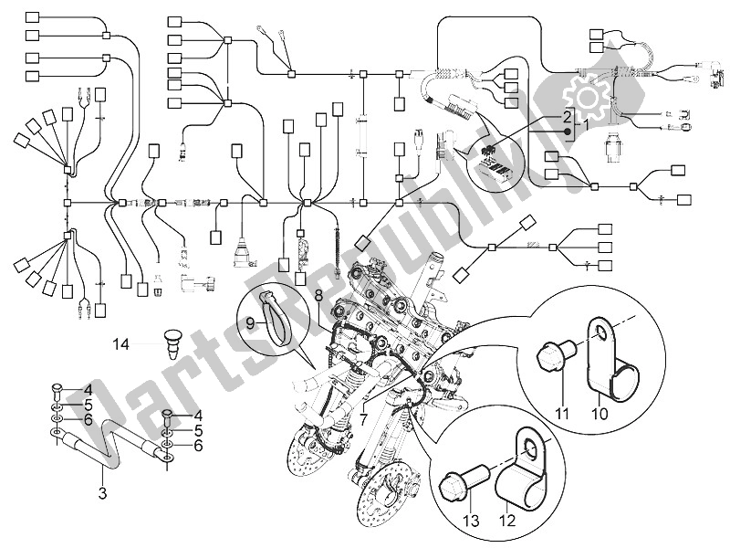 Toutes les pièces pour le Faisceau De Câbles Principal du Piaggio MP3 300 Yourban LT ERL 2011