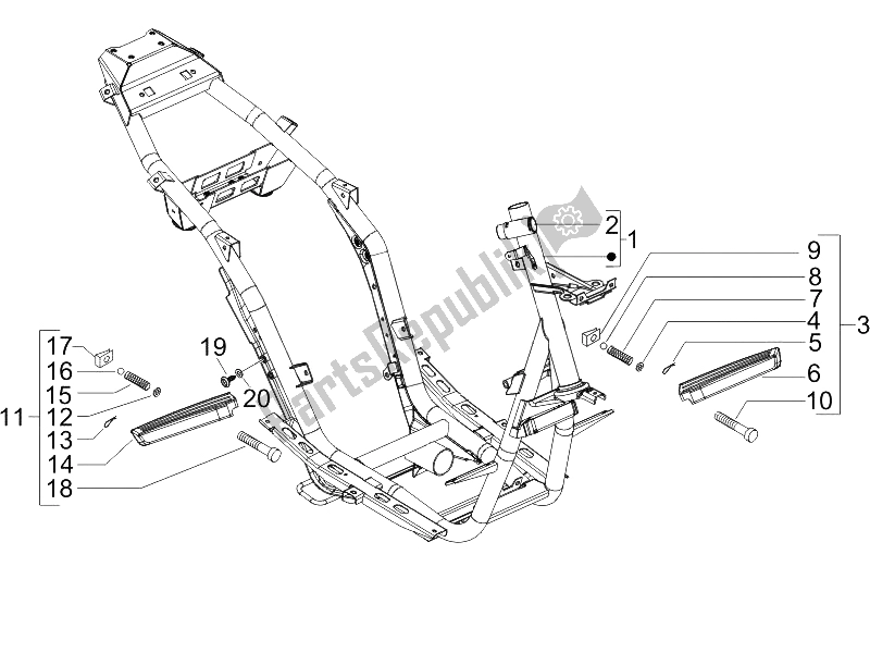 Todas las partes para Marco / Carrocería de Piaggio NRG Power Pure JET 50 2005