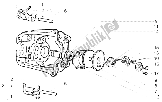 Todas las partes para Soporte De Palancas Basculantes de Piaggio Beverly 250 RST 2004