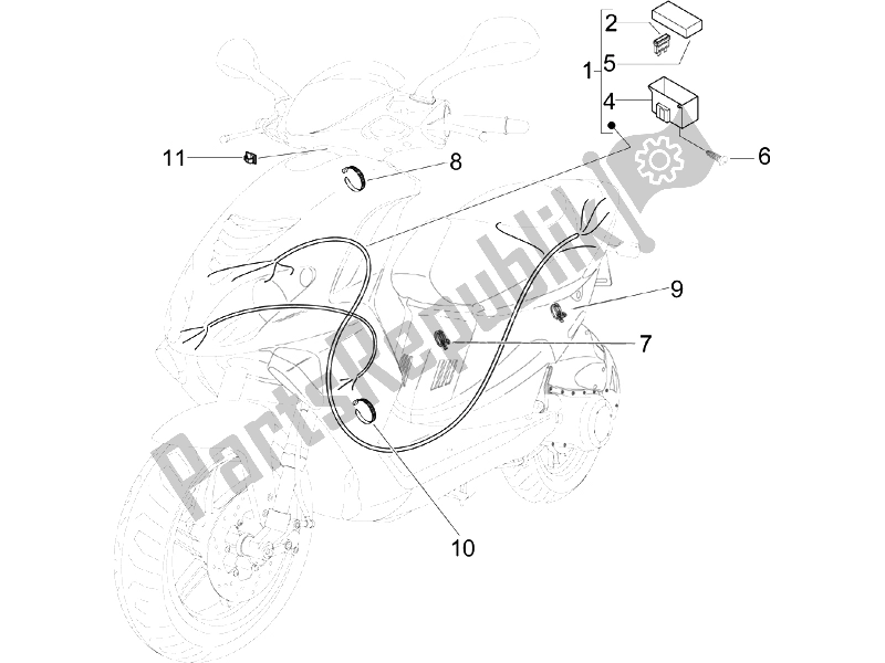 All parts for the Main Cable Harness of the Piaggio NRG Power DD Serie Speciale 50 2007