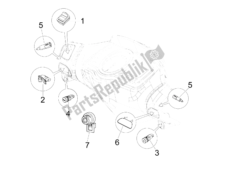 Toutes les pièces pour le Sélecteurs - Interrupteurs - Boutons du Piaggio NRG Power DT 50 2006