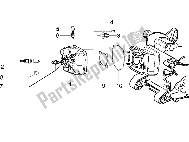 Tutte le parti per il Coperchio Della Testata del Piaggio NRG Power DD 50 2005