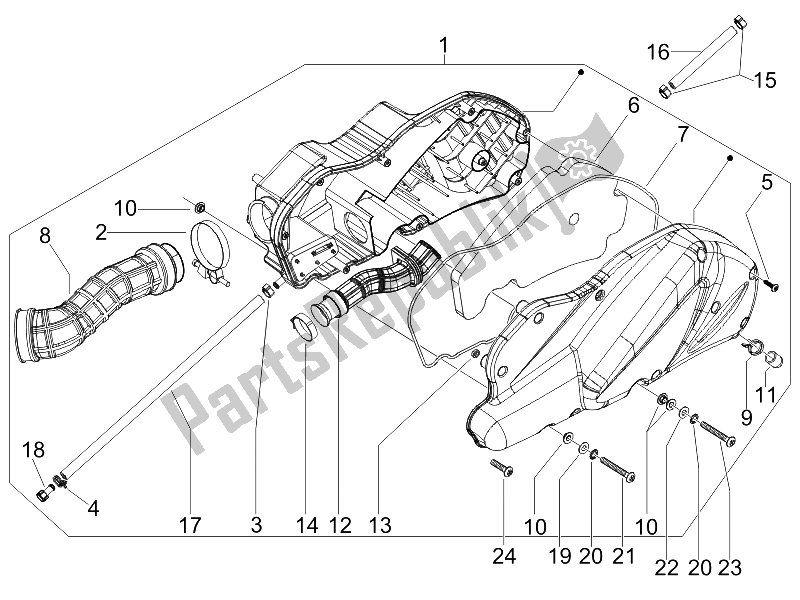 Tutte le parti per il Filtro Dell'aria del Piaggio MP3 400 IE LT Sport 2008