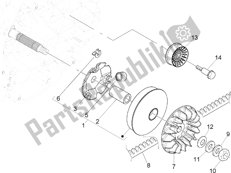 Toutes les pièces pour le Poulie Motrice du Piaggio X9 250 Evolution 2006