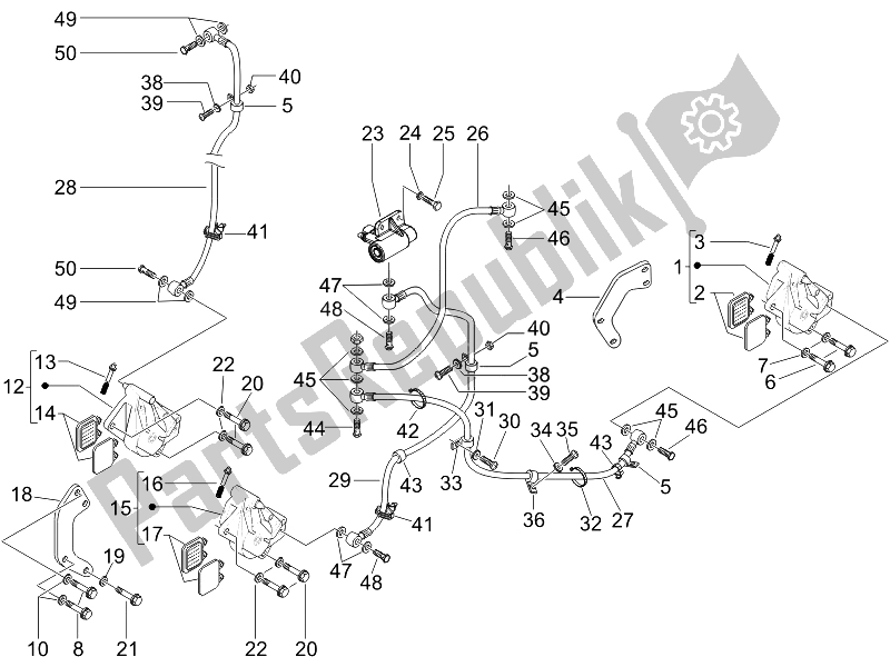 Tutte le parti per il Tubi Dei Freni - Pinze del Piaggio Beverly 500 Cruiser E3 2007