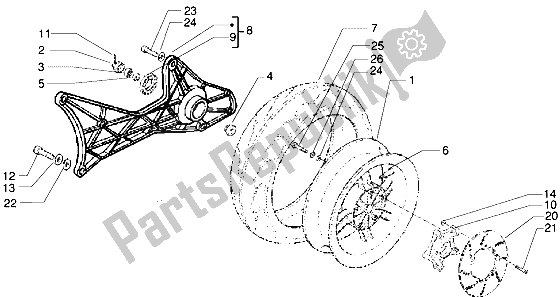 Toutes les pièces pour le Roue Arrière du Piaggio X9 500 2004