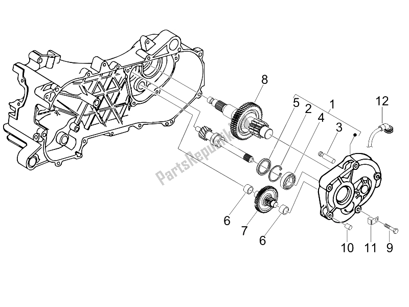 Toutes les pièces pour le Unité De Réduction du Piaggio Liberty 50 2T Sport UK 2006