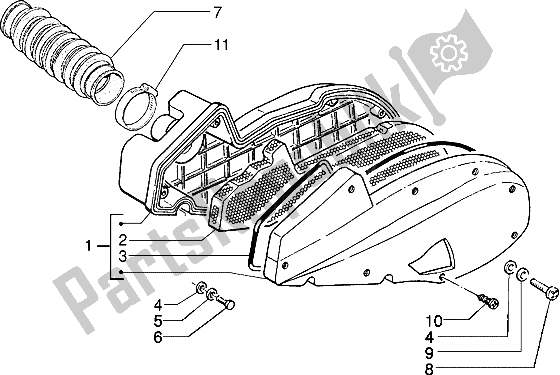 Toutes les pièces pour le Purificateur D'air du Piaggio Typhoon 125 XR 2000