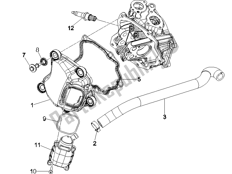 Todas las partes para Cubierta De Tapa De Cilindro de Piaggio X8 125 Premium Euro 3 2007