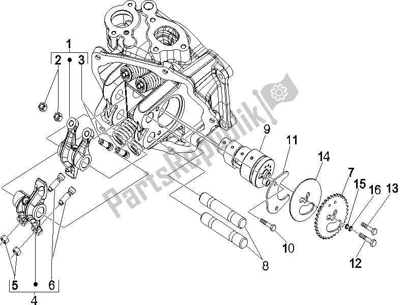 Todas las partes para Unidad De Soporte De Palancas Oscilantes de Piaggio X8 125 Premium Euro 2 2006