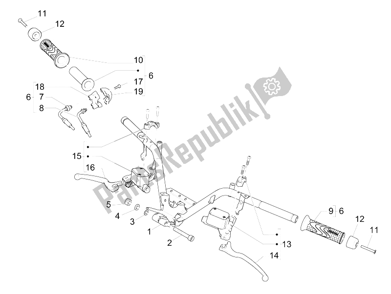 Toutes les pièces pour le Guidon - Master Cil. Du Piaggio MP3 500 Sport ABS USA 2015