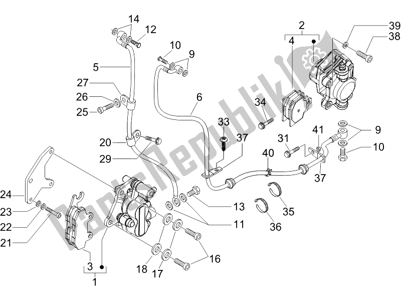 All parts for the Brakes Pipes - Calipers of the Piaggio X EVO 125 Euro 3 2007