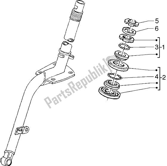 All parts for the Steering Bearing Ball Tracks of the Piaggio Hexagon GTX 180 1999