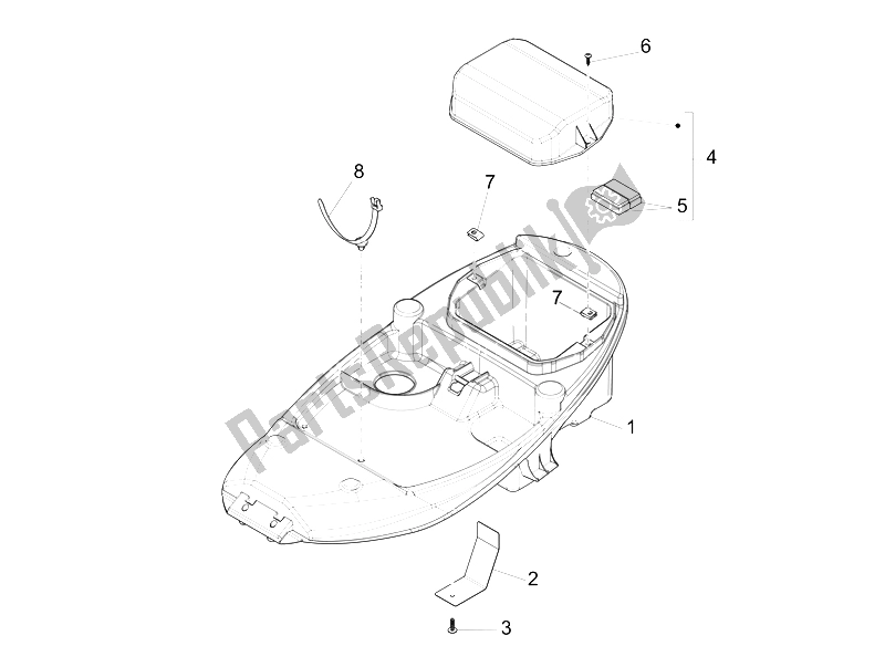 All parts for the Helmet Huosing - Undersaddle of the Piaggio Liberty 50 4T PTT 2009