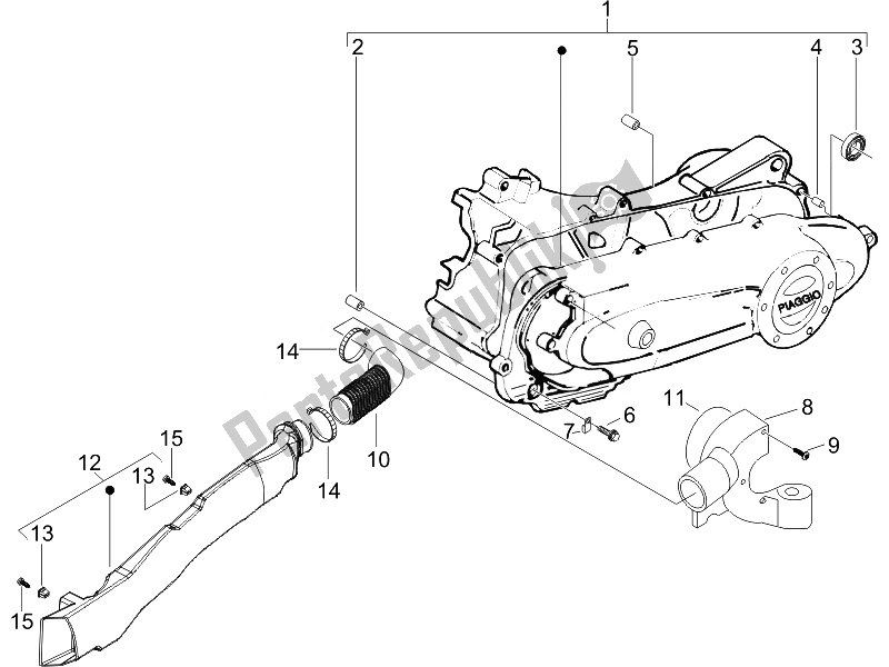 All parts for the Crankcase Cover - Crankcase Cooling of the Piaggio Liberty 50 4T PTT B NL 2007