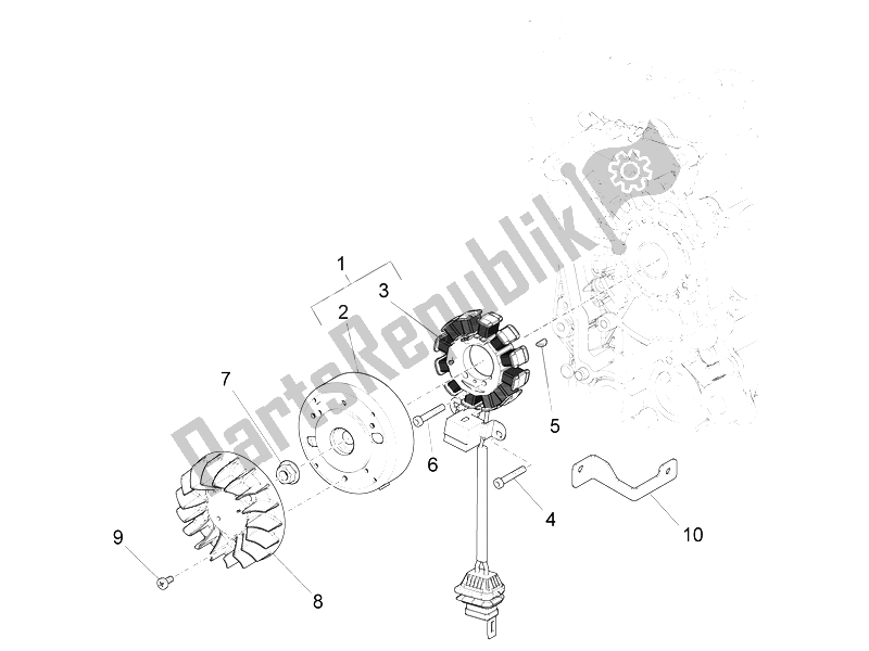 Todas las partes para Volante Magneto de Piaggio FLY 50 4T 4V 2012