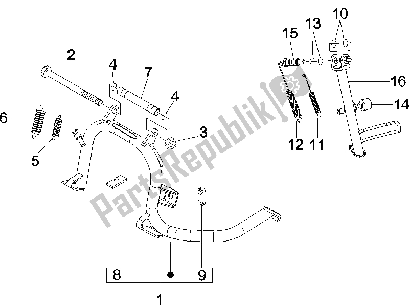 Toutes les pièces pour le Des Stands du Piaggio X8 125 Street Euro 2 2006