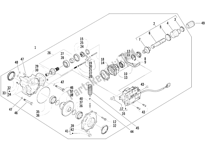 Toutes les pièces pour le Transmission Avant du Piaggio Trackmaster 400 Passo Lungo 2006