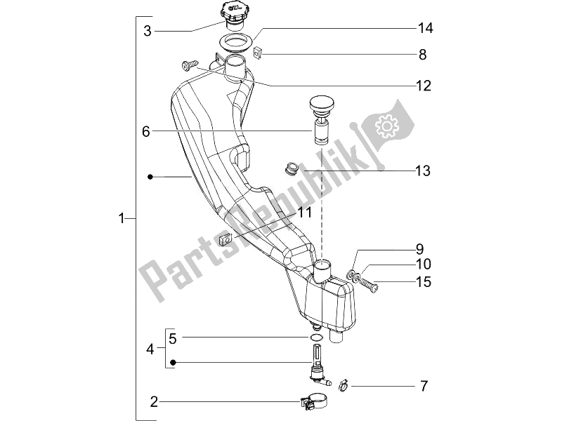 All parts for the Oil Tank of the Piaggio NRG Power Pure JET 50 2007