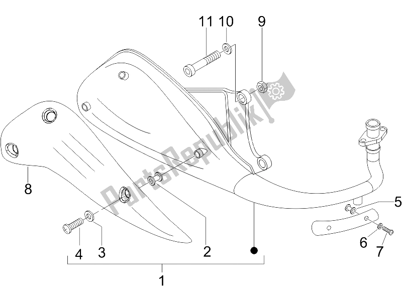 Tutte le parti per il Silenziatore del Piaggio Liberty 50 2T Sport 2006