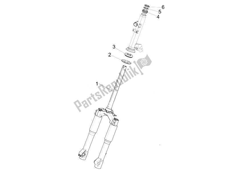 Toutes les pièces pour le Fourche / Tube De Direction - Palier De Direction du Piaggio Liberty 125 4T 3V IE E3 2014