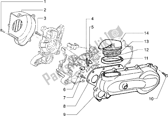 All parts for the Clutch Cover - Scrool Cover of the Piaggio Skipper 125 1995