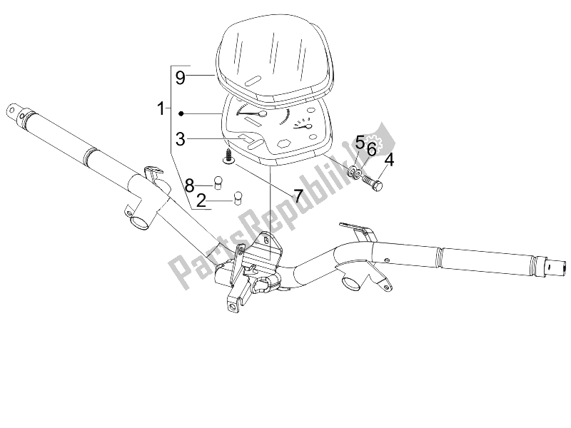 All parts for the Meter Combination-dashbord of the Piaggio Liberty 150 4T E3 2008