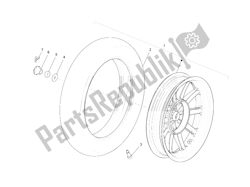 All parts for the Rear Wheel of the Piaggio Liberty 50 2T MOC 2009