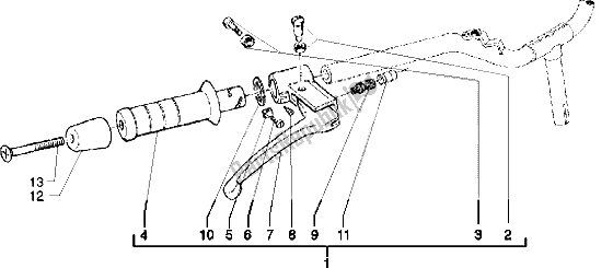 All parts for the Handlebars Component Parts of the Piaggio Free Pptt 50 1995