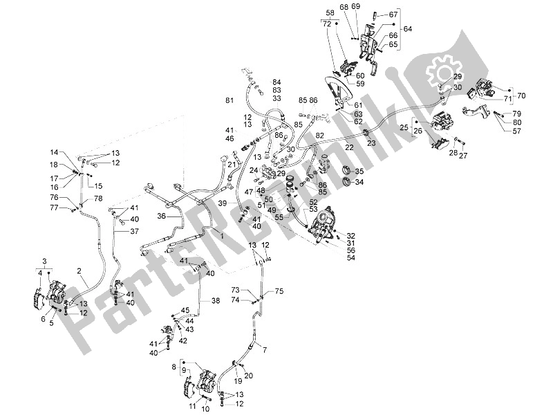 Todas las partes para Tubos De Frenos - Pinzas de Piaggio MP3 300 Yourban LT ERL 2011