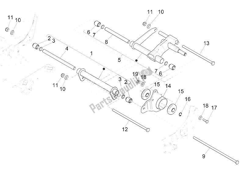 Todas las partes para Brazo Oscilante de Piaggio Medley 150 4T IE ABS EU 2016