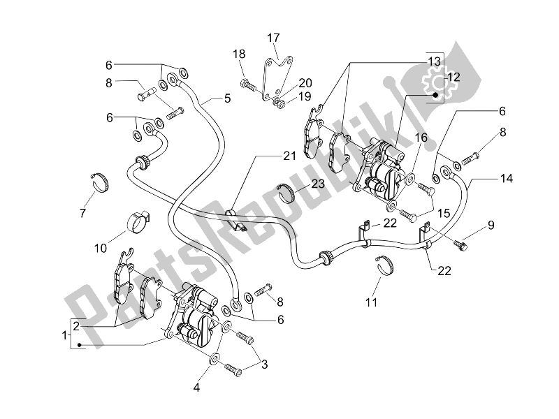 Todas las partes para Tubos De Frenos - Pinzas de Piaggio BV 250 USA 2006